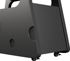 Măsuță laterală cu roți, colțuri rotunjite, mobilă, economisitoare de spațiu, pentru living și dormitor, 81x33x51,5 cm, Negru