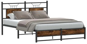 vidaXL Cadru pat fără saltea stejar fumuriu 150x200 cm lemn prelucrat