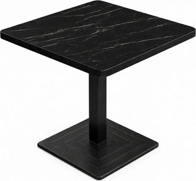 Masa din MDF, patrat  texturata, Homs, negru marmorat, 80 x 80 x 75 cm, A0111