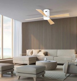 Lustra LED cu Ventilator si telecomanda Sarah alb/artar