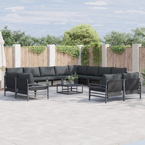 vidaXL Set de canapele pentru grădină 12 pcs Antracit Oțel