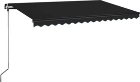 vidaXL Copertină retractabilă manual LED, antracit, 400x350 cm