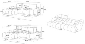 Colțar albastru închis extensibil/cu spațiu de depozitare cu tapițerie din chenille (cu colț pe partea stângă/cu șezlong) Everest – Bobochic Paris