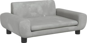 vidaXL Canapea pentru copii, gri deschis, 70x45x33 cm, catifea