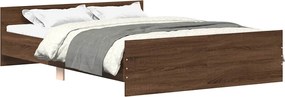 vidaXL Cadru de pat cu tăblie la cap/picioare, stejar maro, 150x200 cm