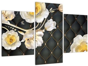 Tablou - Imagine cu flori de trandafir alb (90x60 cm)