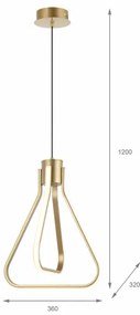 Lustră LED ZING pe cablu, 19W, 230V, auriu