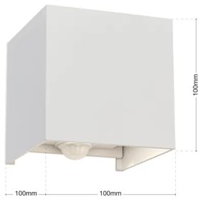 Aplică LED de exteror cu senzor Orion AL 11-1314 CUBE-S LED/13W/230V IP54 alb