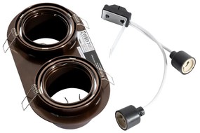 Spot integrat rotunjit bronz închis GU10 70mm orientabil 2 lumini - Installa