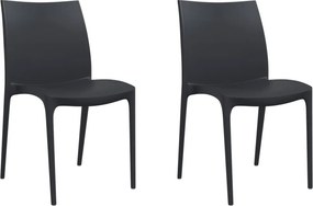 vidaXL Scaune de grădină, 2 buc., antracit, 50x46x80 cm, polipropilenă