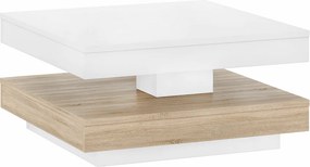 Masuta cafea MANDY, alb/stejar sonoma, 70x70x34 cm