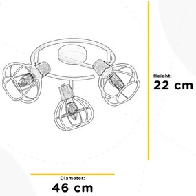 Spot GINGER 3xE14/6W/230V d. 46 cm ONLI