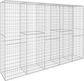 vidaXL Perete gabion cu capace, 300 x 50 x 200 cm, oțel galvanizat