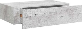 vidaXL Dulap de perete cu sertare, gri beton, 40x23,5x10 cm, MDF
