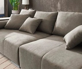 Canapea extensibilă dumonde cu ladă de depozitare si sezut confortabil din spuma high-density, Marbela Enjoy Camel XXL 295x100 cm cu taburet inclus