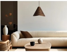 Lampă suspendată din lemn cu cablu 1xE27/60W/230V Ø 33 cm lemn masiv/nuc/lemn de cauciuc