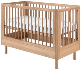 Pătuț în culoare naturală din lemn de stejar cu înălțime reglabilă 60x120 cm Forrest – Vipack