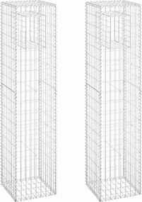 vidaXL Stâlpi tip coș gabion, 2 buc., 40x40x180 cm, fier