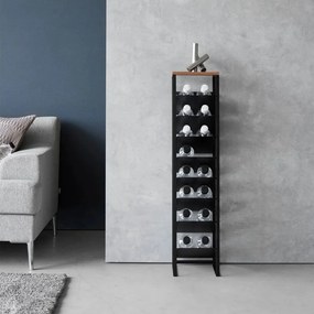 Raft pentru sticle de vin negru din metal număr de sticle 16 20x88,5x19 cm Tower – YAMAZAKI