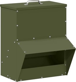 vidaXL Feeder pentru pui Verde măsliniu 20 x 25 x 35 cm