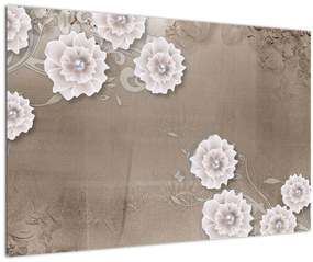 Tablou - Draperie cu flori (90x60 cm)