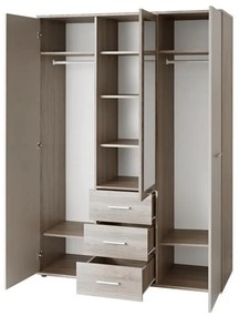 Dulap cu trei uşi, stejar sonoma/alb, EMIO TYP 01