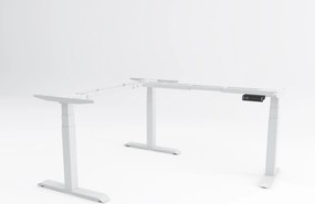 Cadru birou reglabil electric în L, Viva Upgrade, triple motor, 150 kg - Gri