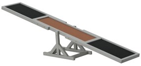 PawHut Agility sport pentru câini balansoar echipament antrenament câine lemn brad prelucrat fetru bituminat antiderapant gri negru | Aosom Romania