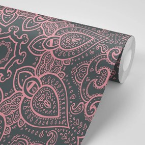 Tapet Mandala cu atingere indiană în roz