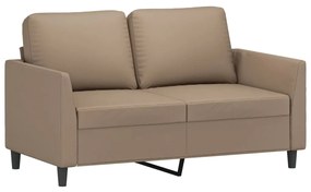 348916 vidaXL Canapea cu 2 locuri, cappuccino, 120 cm, piele ecologică
