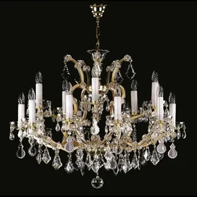 Candelabru Cristal Bohemia Exclusive 15 brate MARIA TEREZIA 14 pendle CE