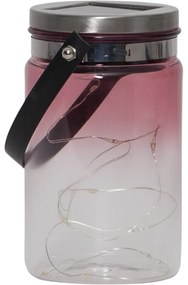 Felinar solar pentru exterior Star Trading Tint Lantern Pink, înălțime 15 cm