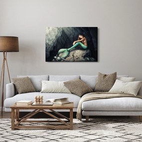 Tablou - Sirena pe stâncă (90x60 cm)