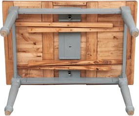 Masa extensibila, L120(210) 80 H80 cm, natur gri antichizat, lemn masiv