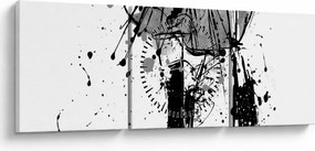 Tablou - Spectacol de modă (cu ceas) (90x30 cm)
