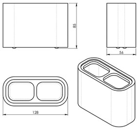 Suport de periuțe de dinți Gedy NINFEA negru/bambus