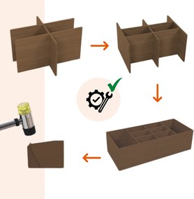 Pantofar cu bancă tapițată GABI, 10 compartimente, 104x30x48cm, negru/maro închis Jurhan