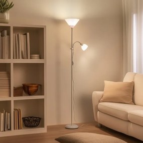 Brilagi - Lampadar ARIANA 1xE27/100W/230V + 1xE14/25W alb