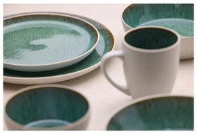 Farfurie albă/verde pentru desert din gresie ø 21 cm Gastro White/Green – Bitz