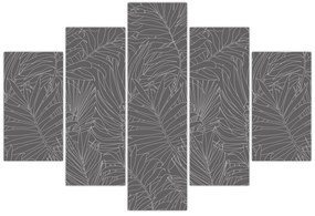Tablou - Frunze de palmier gri (150x105 cm)
