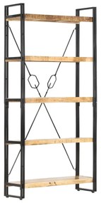 vidaXL Bibliotecă cu 5 rafturi, 90 x 30 x 180 cm, lemn masiv de mango