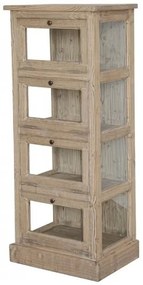 Vitrina, natur, din lemn de pin cu aspect vintage, small single, Paris