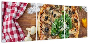 Tablou cu pizza (cu ceas) (90x30 cm)