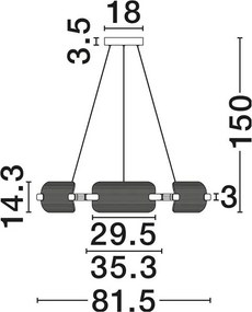 Lustra LED suspendata circulara EMERY D-81,5cm