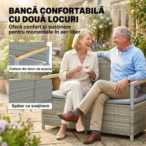 Outsunny bancă ladă poliratan împletit | Aosom Romania