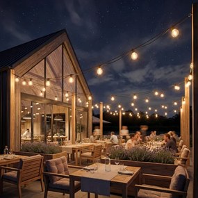 Ghirlandă decorativă LED reglabilă pentru exterior 36xE12/1W/24/230V 22,35 m IP65 neagră + telecomandă