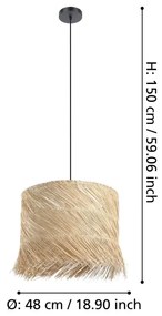 Lustră pe cablu Eglo 390238 PAISANO 1xE27/40W/230V maro