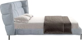 Pat dublu tapitat design LUX Gri-albastrui deschis, 180x200cm