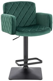 HR802KW Scaun Verde din Catifea cu Bază Neagră