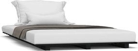 vidaXL Cadru de pat, negru, 75x190 cm, lemn masiv de pin